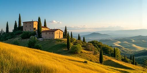 Paysage toscan pour un forfait de voyage culturel en Italie